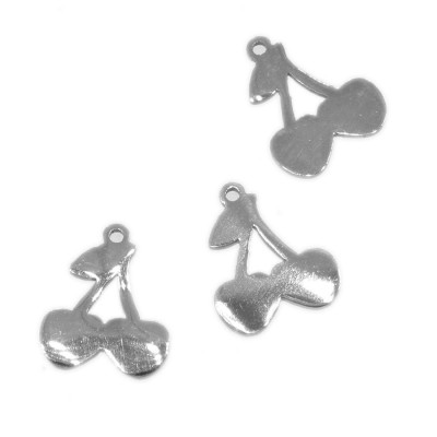 Surgical steel cherry pendant two color combinations