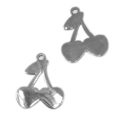 Surgical steel cherry pendant two color combinations