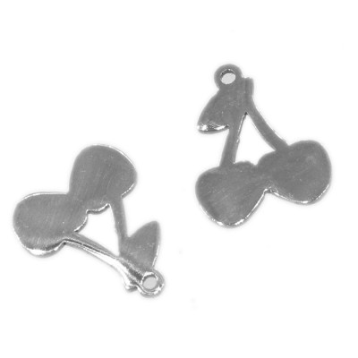 Surgical steel cherry pendant two color combinations