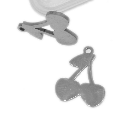 Surgical steel cherry pendant two color combinations