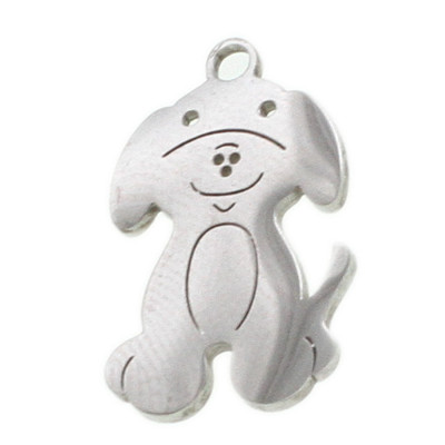 Surgical steel puppy pendant