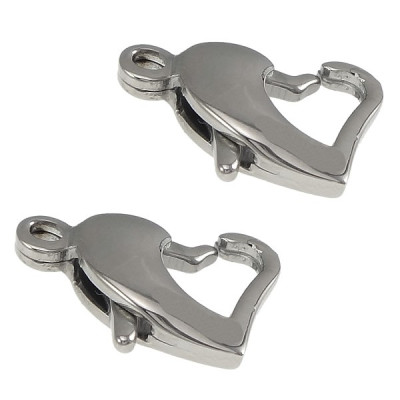 Karabinka srdce 10 x 14mm z chirurgické oceli
