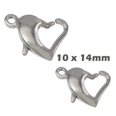 Karabinka srdce 10 x 14mm z chirurgické oceli