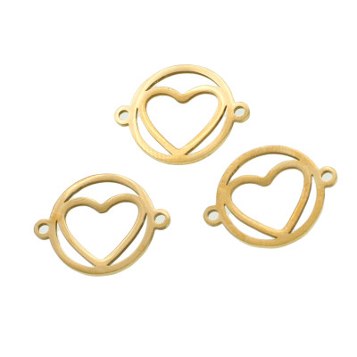 Connector wheel with heart surgical steel two color variants