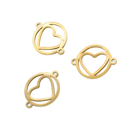 Connector wheel with heart surgical steel two color variants