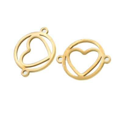 Connector wheel with heart surgical steel two color variants