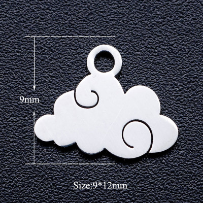 Surgical steel cloud pendant