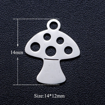 Surgical steel toadstool pendant