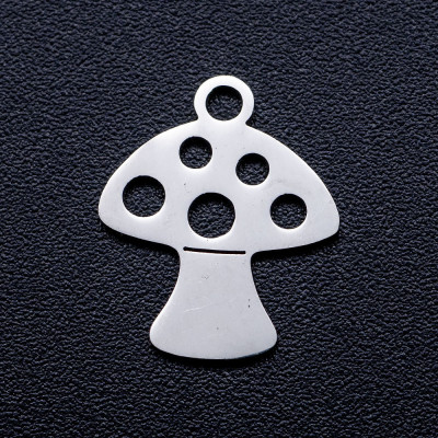 Surgical steel toadstool pendant