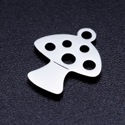 Surgical steel toadstool pendant