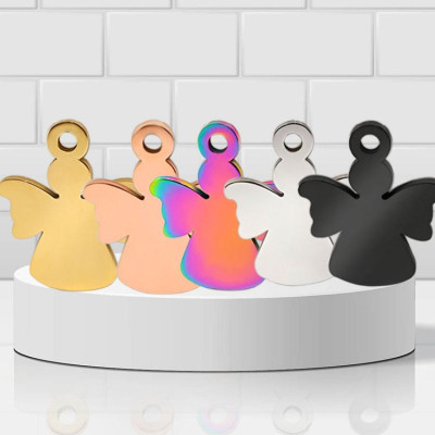 Pendant angel made of surgical steel 5 color combinations
