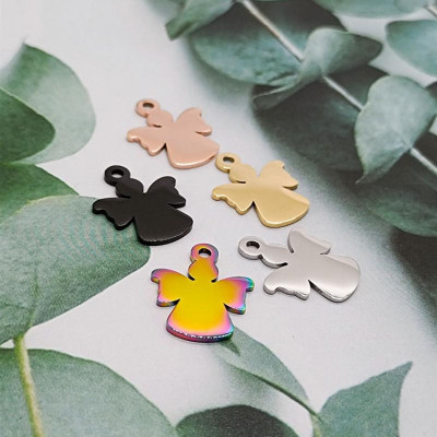 Pendant angel made of surgical steel 5 color combinations