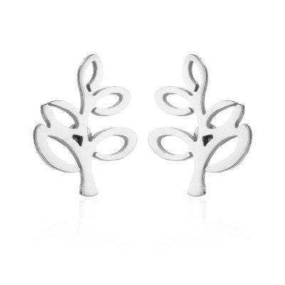 Surgical steel leaf earrings