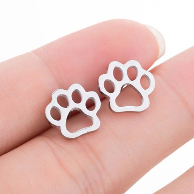 Surgical steel paw earrings