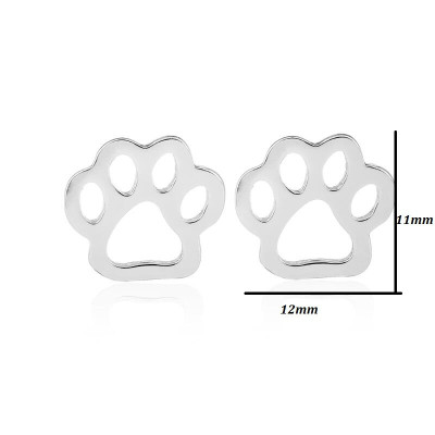 Surgical steel paw earrings