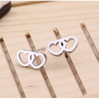 Surgical steel heart earrings