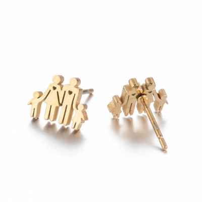 Happy family surgical steel earrings
