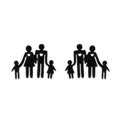 Happy family surgical steel earrings