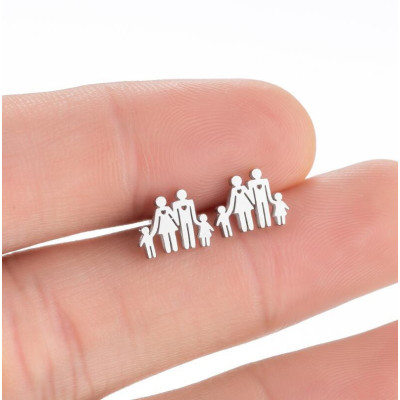 Happy family surgical steel earrings