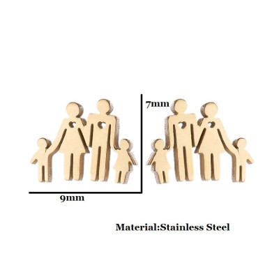 Happy family surgical steel earrings