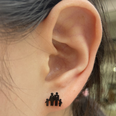 Happy family surgical steel earrings