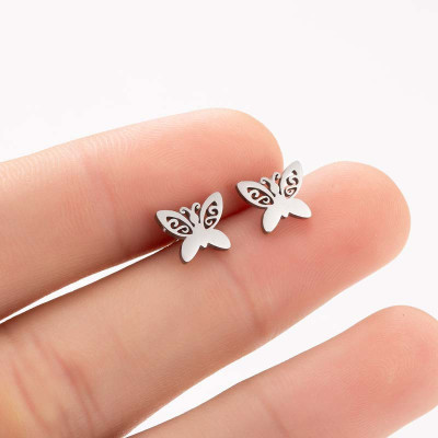 Surgical steel butterflies earrings