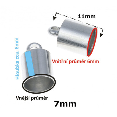 Surgical steel end cap 5,90mm