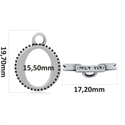 316 Stainless Steel Toggle Clasps ONLY YOU old silver plating