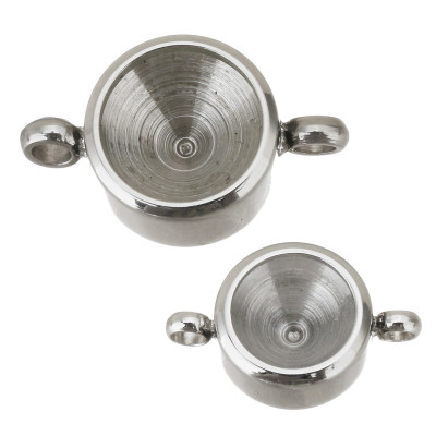 Round bowl connector made of surgical steel 6 or 8mm