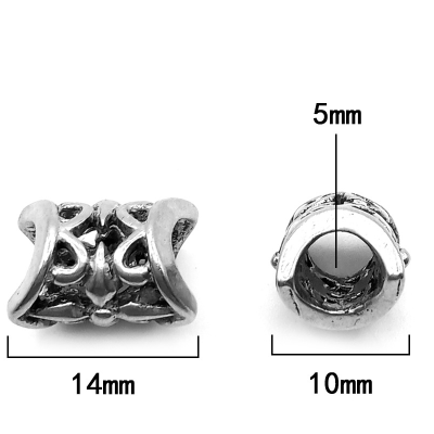 Bead small, cut, carved stainless steel tube