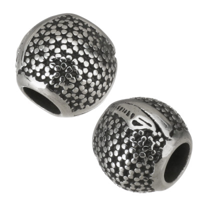 Bead with fine texture grid surgical steel