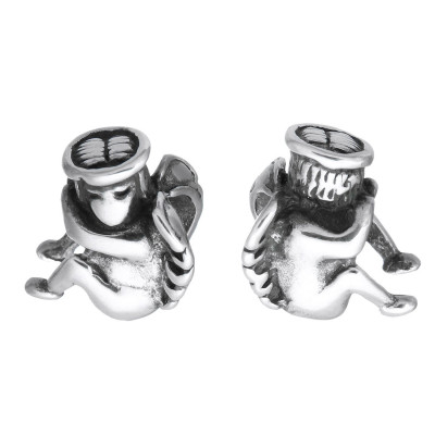 Bead with a large thread sitting angel surgical steel