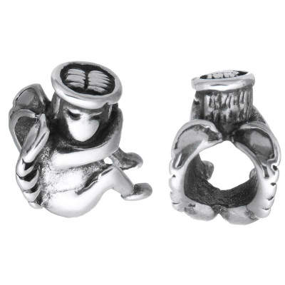 Bead with a large thread sitting angel surgical steel