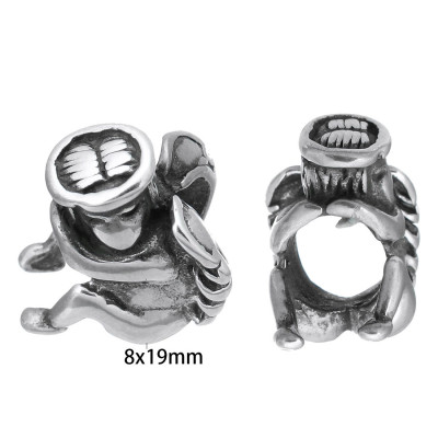 Bead with a large thread sitting angel surgical steel