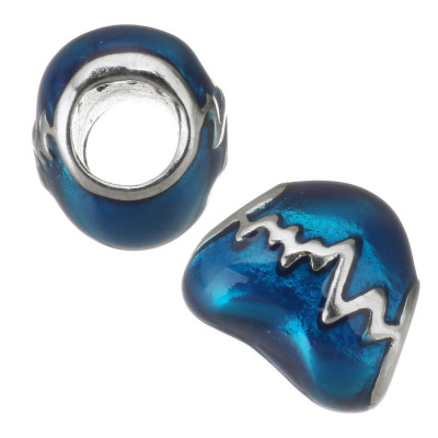 Bead enamel heart cardiograph from surgical steel