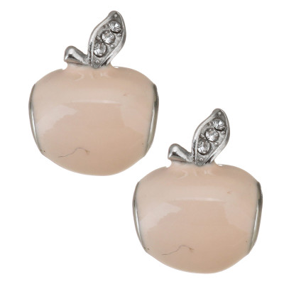 Pink apple bead from surgical steel