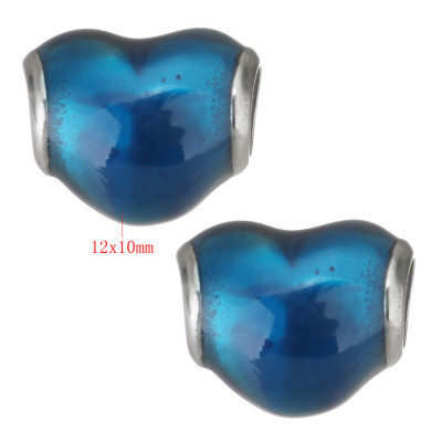 Red heart bead made of surgical steel