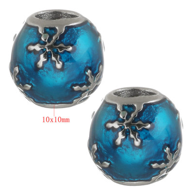 Bead with flake selection of three color surgical steel variants