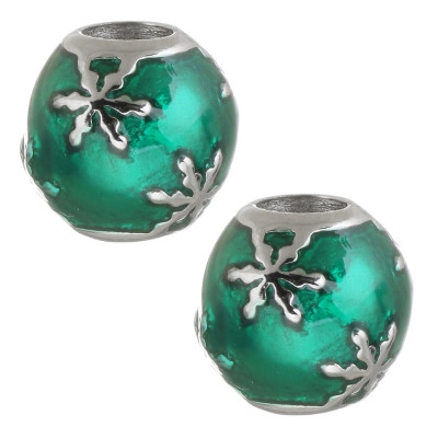 Bead with flake selection of three color surgical steel variants