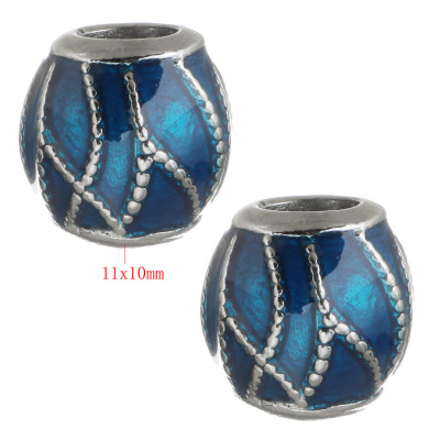 Red bead decorated with ornament made of surgical steel