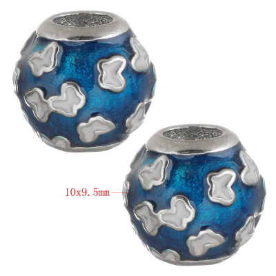 Bead decorated with bow ties two color variants surgical steel