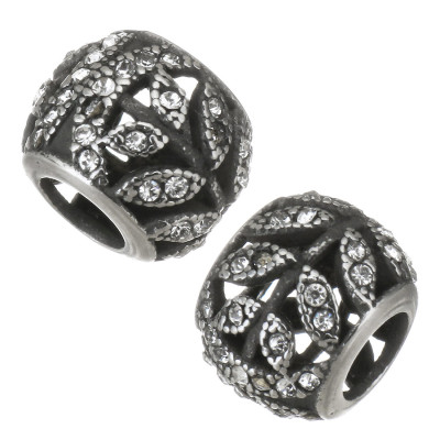 Korálek s lístečky osázené šatony Crystal chirurgická ocel