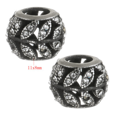 Korálek s lístečky osázené šatony Crystal chirurgická ocel