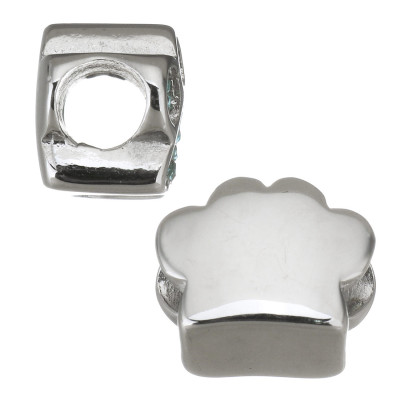 Korálek ve tvaru tlapky zdobený šatony výběr ze tří barev chirurgická ocel