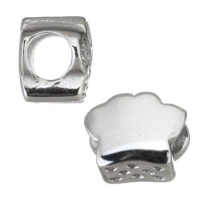 Korálek ve tvaru tlapky zdobený šatony výběr ze tří barev chirurgická ocel