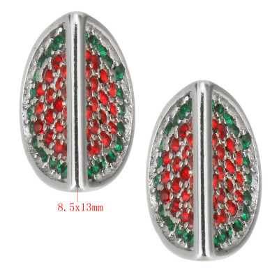 Melon bead with rhinestones made of surgical steel