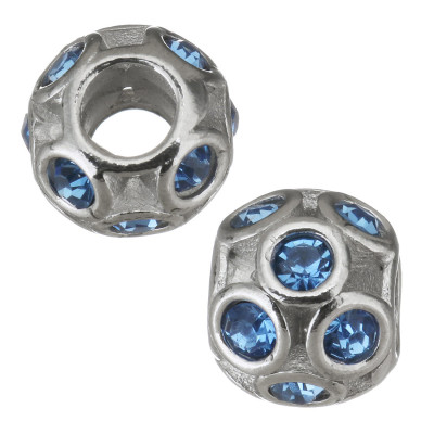 Bead with rhinestones offer of three surgical steel variants