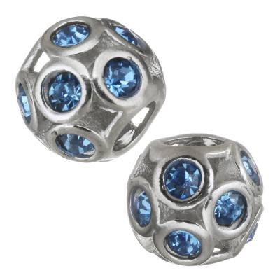Bead with rhinestones offer of three surgical steel variants