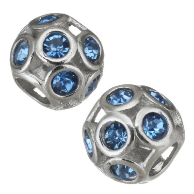 Bead with rhinestones offer of three surgical steel variants