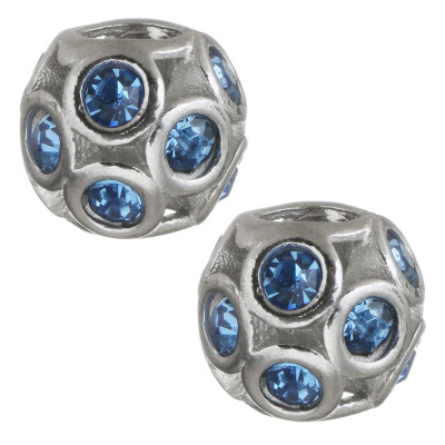 Bead with rhinestones offer of three surgical steel variants
